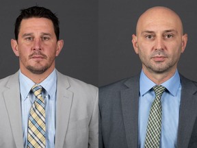The Trenton Golden Hawks have announced Kris Newbury (left) and Jeff Angelidis will serve as assistant coaches for the upcoming Ontario Junior Hockey League season.