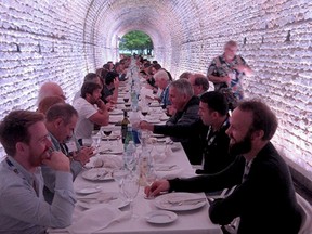 A group of tunnel experts enjoyed a banquet in the Brockville Railway Tunnel on Tuesday. (SUBMITTED PHOTO)