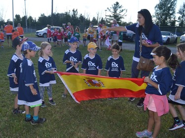 The Fix Auto Brockville tykes - Team Spain - gather before the start of the 2022 World Cup Soccer Parade in Front of Yonge Township.
Tim Ruhnke/Postmedia Network