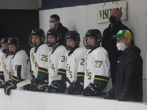 The Westport Jr. B Rideaus playing what would be their final road game at Centre 76 in Athens in March 2022.
File photo/The Recorder and Times