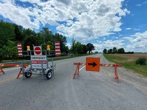 Chatham-Kent police are investigating a fatal crash involving a cement truck and a SUV that occurred just before 7:30 a.m. on Queen's Line near the Highway 401 access that claimed the life of a 55-year-old woman. PHOTO Ellwood Shreve/Chatham Daily News