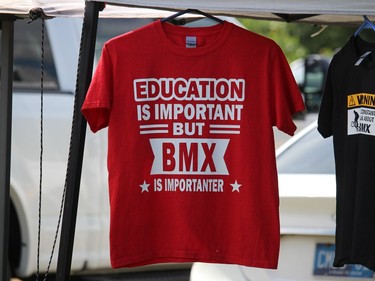 T-shirt at a vendor tent at the Cornwall BMX Club track. Photo on Sunday, August 31, 2022, in Cornwall, Ont. Todd Hambleton/Cornwall Standard-Freeholder/Postmedia Network