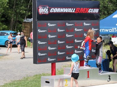 The podium is where everyone wants to end up, at the Cornwall BMX Club track. Photo on Sunday, August 31, 2022, in Cornwall, Ont. Todd Hambleton/Cornwall Standard-Freeholder/Postmedia Network