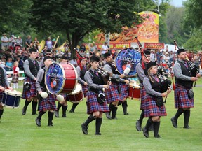 The Glengarry Pipe Band at the opening ceremonies. Photo on Saturday, July 30, 2022, in Maxville, Ont. Todd Hambleton/Cornwall Standard-Freeholder/Postmedia Network