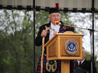 Former master of ceremonies Reg Gamble at Saturday's opening. Photo on Saturday, July 30, 2022, in Maxville, Ont. Todd Hambleton/Cornwall Standard-Freeholder/Postmedia Network
