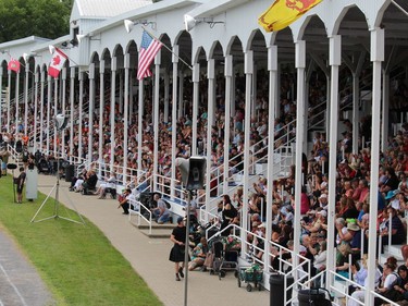 A large crowd in the grandstand for the Glengarry Highland Games opening ceremonies. Photo on Saturday, July 30, 2022, in Maxville, Ont. Todd Hambleton/Cornwall Standard-Freeholder/Postmedia Network