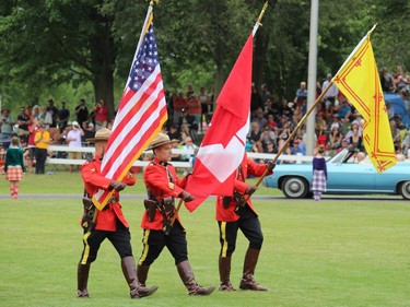 Some of the colour and pageantry at the opening ceremonies. Photo on Saturday, July 30, 2022, in Maxville, Ont. Todd Hambleton/Cornwall Standard-Freeholder/Postmedia Network