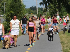 And they're off, the start of the pet parade in Ingleside. Photo on Saturday, August 20, 2022, in Ingleside, Ont. Todd Hambleton/Cornwall Standard-Freeholder/Postmedia Network