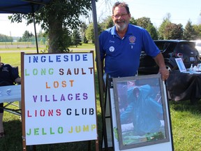 Ingleside Long Sault Lost Villages Lions Club member Gerry Potvin promoting the revival of the Jello Jump. Photo on Saturday, August 19, 2022, in Ingleside, Ont. Todd Hambleton/Cornwall Standard-Freeholder/Postmedia Network