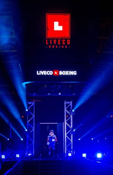 Cornwall's Tony Luis enters the arena to fight Calgary's Steve Claggett on Monday August 8, 2022 in Cornwall, Ont. Luis conceded the fight at the start of the seventh round. Robert Lefebvre/Special to the Cornwall Standard-Freeholder/Postmedia Network