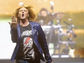 Vocalist Joe Elliot is pictured during a Def Leppard performance at the Scotiabank Saddledome in Calgary on July 31, 2019.