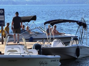 Several members and their families arrived by boat for the TIA AGM held on July 23 at the Springer theatre in Gananoque.  Lorraine Payette/for Postmedia Network