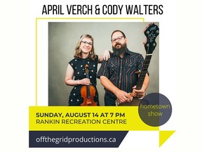 April Verch's hometown show had to be rescheduled to Sunday, Aug. 14 because both she and her husband and performing partner Cody Walters contracted COVID prior to the original July concert date.