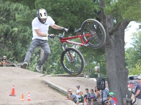 Josh Tessier grabs some big air during the Petawawa Bike Park Competition held on Saturday, Aug. 13 as part of the Water and Dirt Festival. Anthony Dixon