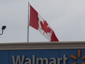 A large Canadian flag was recently stolen from the Walmart store in Sarnia, police say. (Tyler Kula/ The Observer)