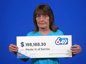 Paula Horvatich, 51, from Sarnia won $198,188.30 after buying a lottery ticket from the Capel Street Esso ReFresh. (OLG)