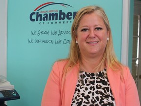 Carrie McEachran, CEO of the Sarnia Lambton Chamber of Commerce, is shown at the Chamber office in Sarnia.