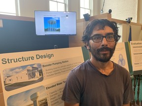 Adam Mohammed, of Simcoe, was one of close to 20 people to attend a public information centre session on the Simcoe-Townsend water supply system project held Thursday, Aug. 4 in the Norfolk County Council chambers.