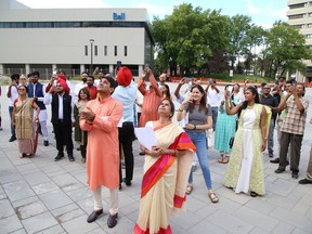 The India-Canada Association of Sudbury celebrated India's 75th year of independence at Tom Davies Square in Sudbury, Ont.  on Monday August 15, 2022. John Lappa/Sudbury Star/Postmedia Network