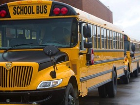 School buses are shown in this file photo.