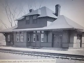 McGaw Station with living quarters for the station agent and family (date and photographer unknown). Courtesy Charles Cooper