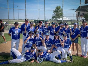 Sydney Klebanosky and Harlee Houle of the Parkland Twins have both won a gold medal with the U14 Girls Team Alberta at the Baseball Canada National Western Championship in Winnipeg, Man. Photo submitted.