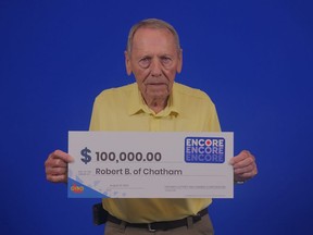 Robert Brown of Chatham won $100,000 playing Encore. (Handout/Postmedia Network)