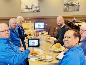 Members of the Fort Saskatchewan Rotary Club, pictured at a recent meeting on April 20, 2022. Photo Supplied.