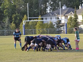 The Parkland Sharks Rugby Club's senior men's and women's teams will compete in the Edmonton Rugby Union's plate finals (bronze medal games) on Saturday, Sept. 24 at Ellerslie Rugby Park. Photo supplied.
