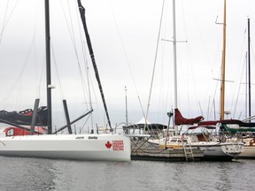 The Canada Ocean Racing boat at Kingston Yacht Club on Friday.