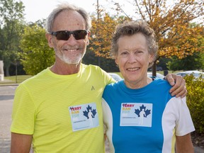 Len and Kit Pizzey of Haliburton took part in Brantford's Terry Fox Run on Sunday, a tradition they've maintained for 41 years.