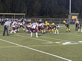 Algonquin Barons clinched the home opener against the St. Joseph Scollard Hall Bears Friday night at the Mike O'Shea Football Field.