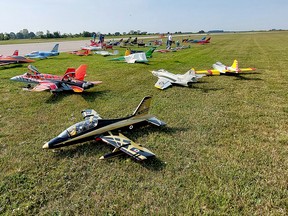 These are some of the radio-controlled model airplanes that took to the air at the Chatham-Kent Municipal Airport on Saturday during ThunderThrust. Ellwood Shreve/Postmedia