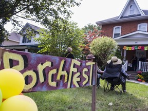 Kevin and Scott perform Saturday in part of the 12th annual Rotary Club of Belleville Porchfest. ALEX FILIPE