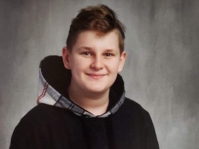 Ethan Hunter, 15, was diagnosed with T-cell lymphoblastic lymphoma, a rare form of aggressive non-Hodgkin's lymphoma. A fundraiser is slated to take place Saturday at the Ridgetown legion. (Handout)