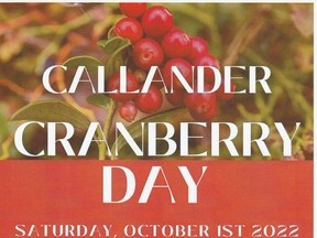Cranberry Day takes place Saturday in Callander.