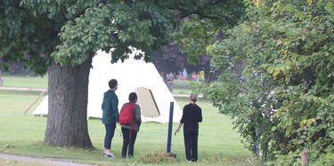 Teepee on front lawn of Algoma University on Orange Shirt Day on Friday, Sept. 30, 2022 in Sault Ste. Marie, Ont. (BRIAN KELLY/THE SAULT STAR/POSTMEDIA NETWORK)