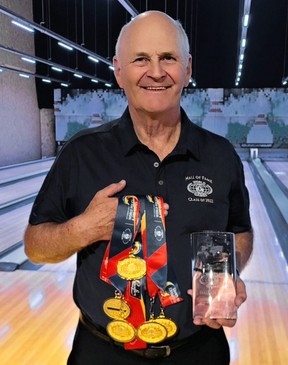 Bowler Kevin Scofield uit Sarnia, Ontario, won vijf gouden medailles op de World Police and Fire Games 2022 in Rotterdam, Nederland. (beeldbijdrage)
