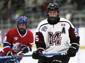 Chatham Maroons' Julien Gervais (55) plays against the Strathroy Rockets at Chatham Memorial Arena in Chatham, Ont., on Sunday, Sept. 18, 2022. Mark Malone/Chatham Daily News/Postmedia Network