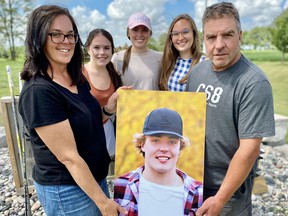 Fifteen months after his death, Heather, Bre, Dani, Erika and Joe Schoonderwoerd are remembering Carter, their son and brother, who died from suicide June 7, 2021. World Suicide Prevention Day was Sept. 10. CORY SMITH/POSTMEDIA