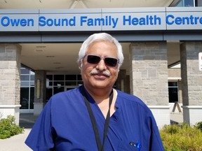 Dr. Gurdeep Singh hopes electors will ask candidates what they'll do to help recruit more family doctors to the city. Show here Thursday, Sept. 15, 2022 in Owen Sound, Ont. (Scott Dunn/The Sun Times/Postmedia Network)