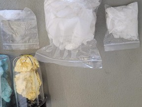Some of the drugs seized after a search warrant was executed in Chesley on Sept. 1, 2022.