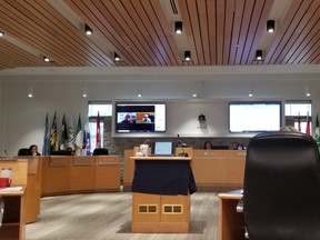Grey County council chamber on Thursday, Sept. 8, 2022 in Owen Sound, Ont. (Scott Dunn/The Sun Times/Postmedia Network)