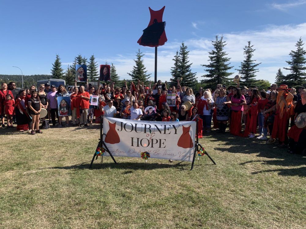 Prince George Red Dress Society unveil monument for MMIW | Prince ...