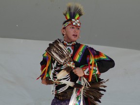 Indigenous dancer Boomer Keetawin performs at the FSMA 10 year anniversary. The FSMA will be hosting a truth and reconciliation day event in Legacy Park, Friday, Sept. 30. Photo by James Bonnell.