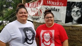 Run organizers Terry Fox, sisters Kate and Adrienne Robinson, right, during the 42nd annual run on Sunday, September 18, 2022 in Owen Sound, Ont. (Scott Dunn/The Sun Times/Postmedia Network)