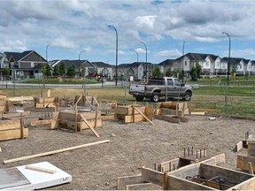 Foundations are in the process of being laid outside of Northcott Prairie School for the modulars that were added over the summer, one of the projects that Rocky View Schools undertook throughout the division prior to the school year starting. Photo courtesy of Rocky View Schools.