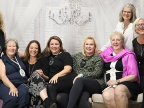 The Handbags For Hospice Commitee, from the left: Executive Director Heidi Grifith,  Sheila Ylipelkola, Fundraising & Awareness Coordinator Pauline Pietschmann, Andrea Murphy, Laurie Osborne, Susan Hallam, Donna Graff, and Shelley Hagerman. SUBMITTED PHOTO