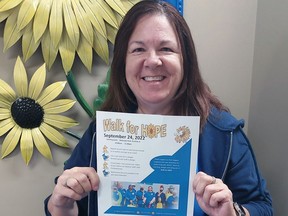 Sandra Bell is gearing up for the fouth annual Walk for Hope on Saturday at Brantford's Mohawk Park. Submitted