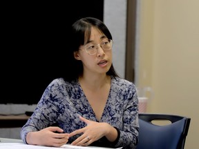 Dr. Linna Li, medical officer of health at the Leeds, Grenville and Lanark District Health Unit, speaks to the board of health in this file photo.